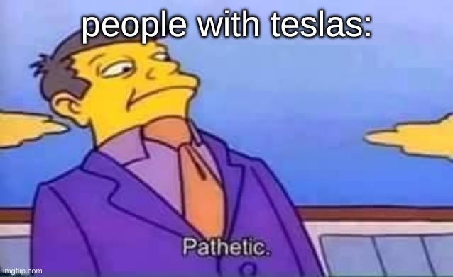 skinner pathetic | people with teslas: | image tagged in skinner pathetic | made w/ Imgflip meme maker