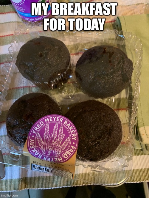 Chocolate muffins mmm | MY BREAKFAST FOR TODAY | made w/ Imgflip meme maker