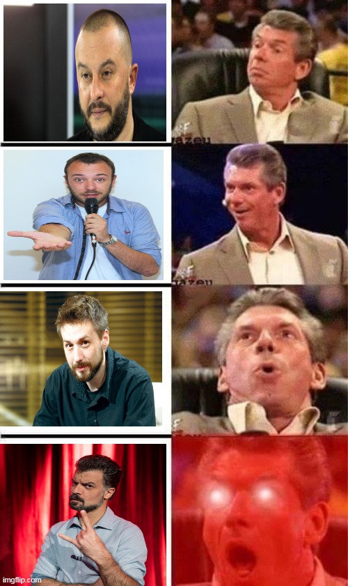 Vince McMahon Reaction w/Glowing Eyes | image tagged in vince mcmahon reaction w/glowing eyes | made w/ Imgflip meme maker