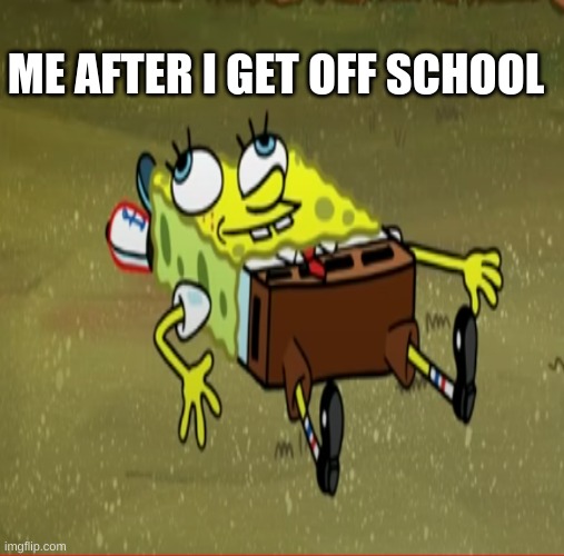 school sucks | ME AFTER I GET OFF SCHOOL | image tagged in ayy lmao,memes | made w/ Imgflip meme maker