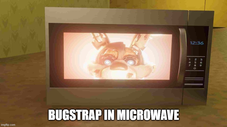 bugstrap in microwave | BUGSTRAP IN MICROWAVE | image tagged in shitpost | made w/ Imgflip meme maker