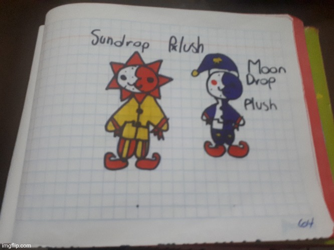 i drawed them, how do they look? :D | image tagged in sundrop,moondrop,fnaf,fanart | made w/ Imgflip meme maker