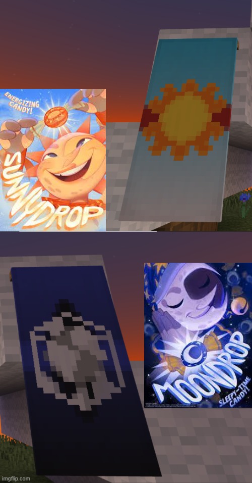 I was bored. | image tagged in sun,moon,minecraft | made w/ Imgflip meme maker