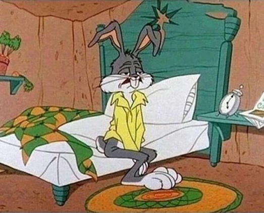 High Quality Bugs Bunny waking up Blank Meme Template