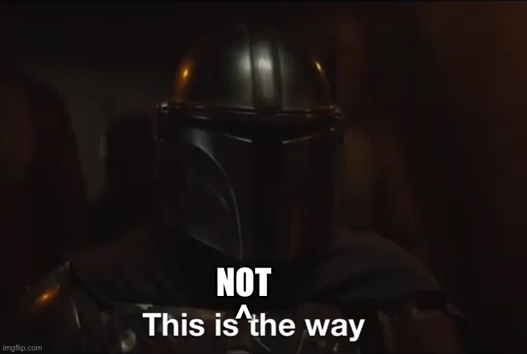 This is the way | NOT
^ | image tagged in this is the way | made w/ Imgflip meme maker