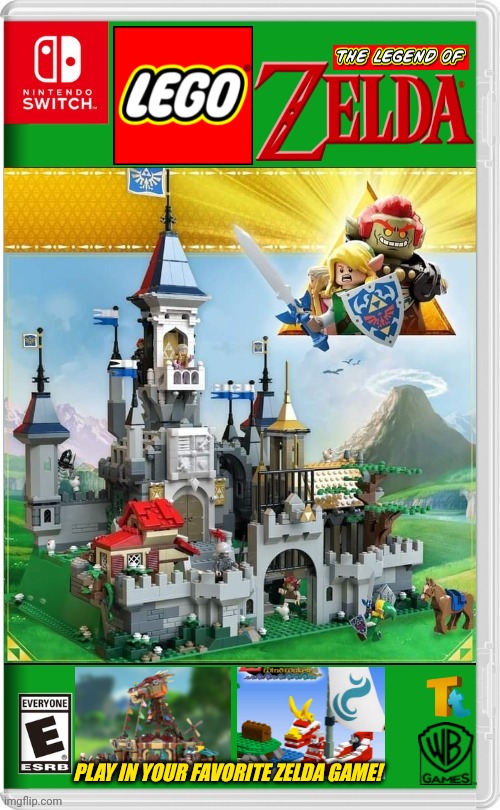 LEGO ZELDA! | PLAY IN YOUR FAVORITE ZELDA GAME! | image tagged in nintendo switch,lego,zelda,the legend of zelda,link,fake switch games | made w/ Imgflip meme maker