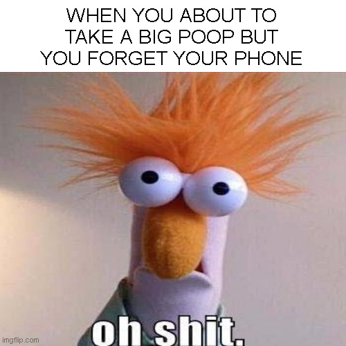 :/ | WHEN YOU ABOUT TO TAKE A BIG POOP BUT YOU FORGET YOUR PHONE | image tagged in unfunny,relatable,why,fun | made w/ Imgflip meme maker