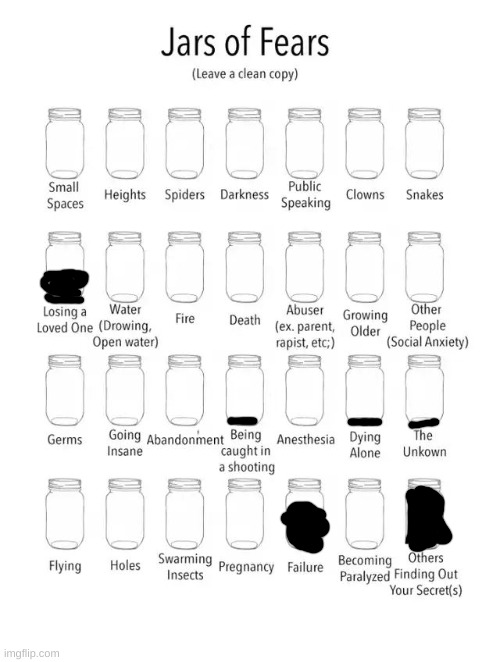 Jar of fears clear version | image tagged in jar of fears clear version | made w/ Imgflip meme maker