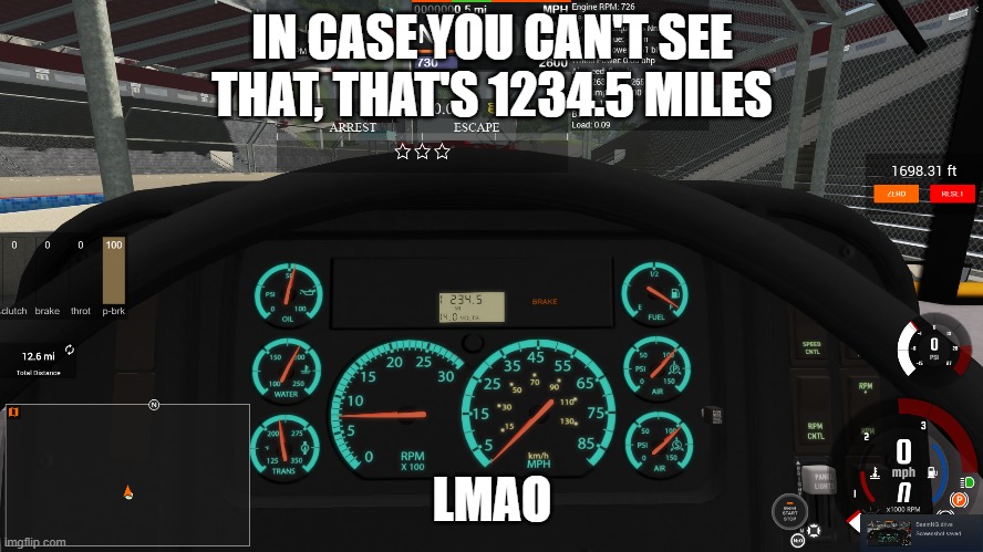 i had to. i also just hit both 1300 and 1337 miles, so i'll get those up in a bit | IN CASE YOU CAN'T SEE THAT, THAT'S 1234.5 MILES; LMAO | made w/ Imgflip meme maker