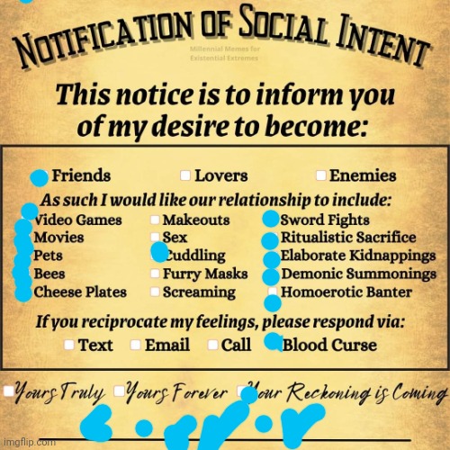 Gnershk | image tagged in notification of social intent | made w/ Imgflip meme maker
