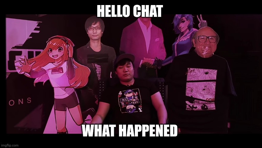 King smg4 | HELLO CHAT; WHAT HAPPENED | image tagged in king smg4 | made w/ Imgflip meme maker