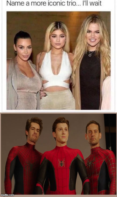 The Spider-Man Trio Are The Best | image tagged in name a more iconic trio,tobey maguire,andrew garfield,tom holland,spiderman | made w/ Imgflip meme maker