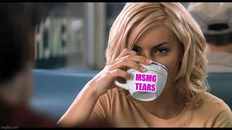 woman with coffee cup | MSMG TEARS | image tagged in woman with coffee cup | made w/ Imgflip meme maker