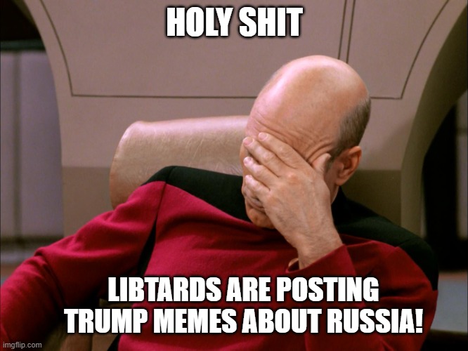 It's called self-awareness, libs. Try it. | HOLY SHIT; LIBTARDS ARE POSTING TRUMP MEMES ABOUT RUSSIA! | image tagged in face palm large,liberals,democrats,woke,russia,biden | made w/ Imgflip meme maker