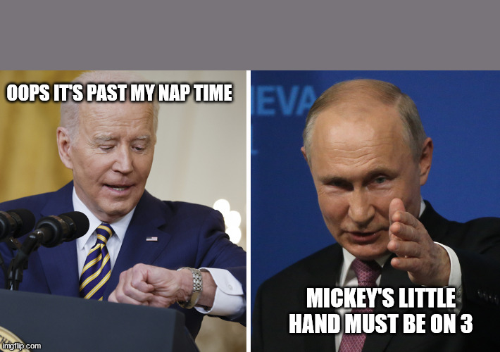 Biden | OOPS IT'S PAST MY NAP TIME; MICKEY'S LITTLE HAND MUST BE ON 3 | made w/ Imgflip meme maker