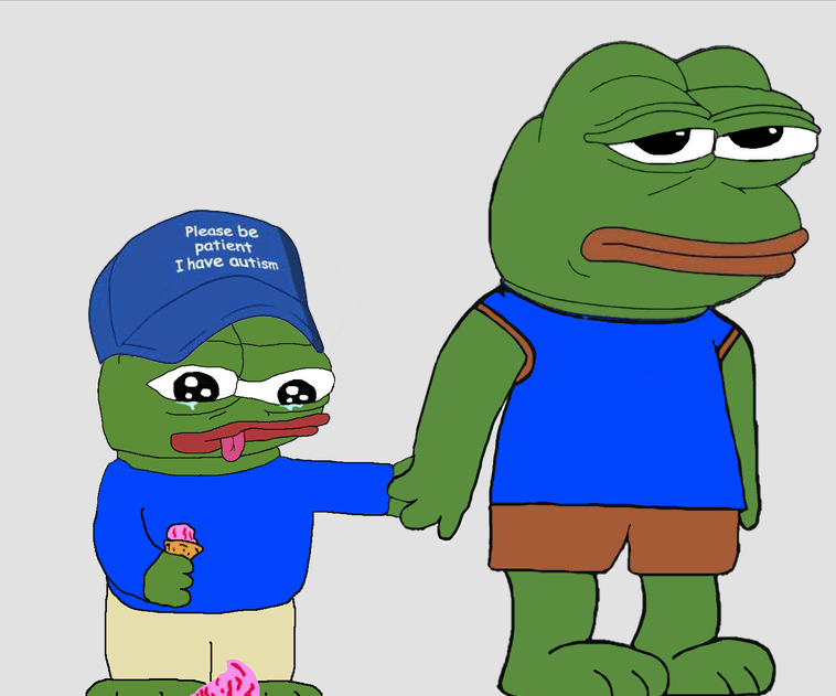 Pepe holding autist Apu's hand Blank Meme Template