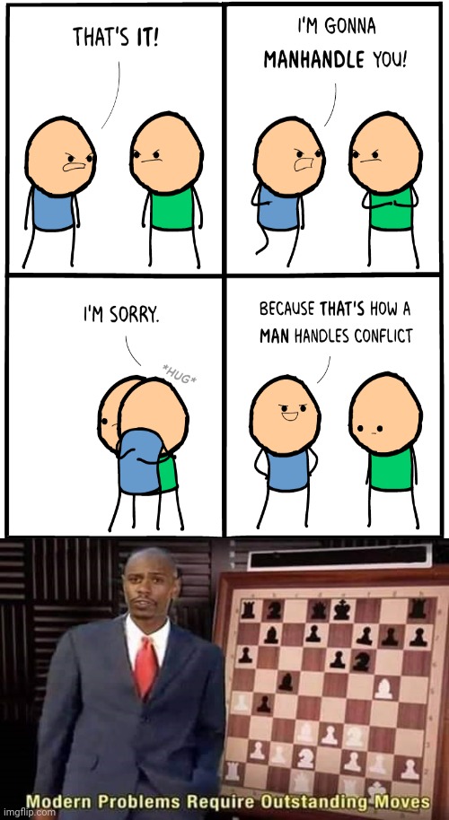 Manhandle | image tagged in modern problems require outstanding moves,comics/cartoons,comics,cyanide and happiness,memes,conflict | made w/ Imgflip meme maker