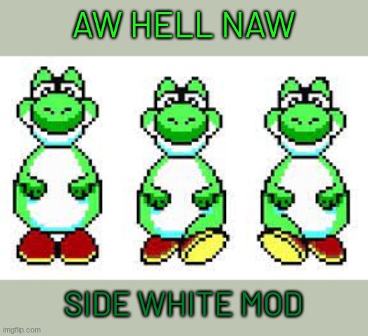 AW HELL NAW; SIDE WHITE MOD | made w/ Imgflip meme maker