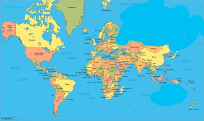 Fixed the map | image tagged in world map | made w/ Imgflip meme maker