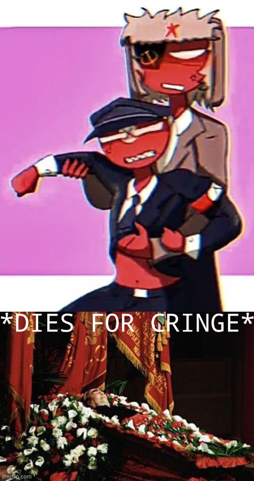 We don't like USSR X 3rd Reich | image tagged in leonid brezhnev dies for cringe,countryhumans,ussr,nazi,funny,ussr x 3rd reich | made w/ Imgflip meme maker