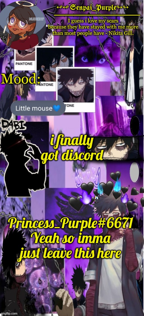 Dabi Temp :D | i finally got discord; Princess_Purple#6671
Yeah so imma just leave this here | image tagged in dabi temp d | made w/ Imgflip meme maker