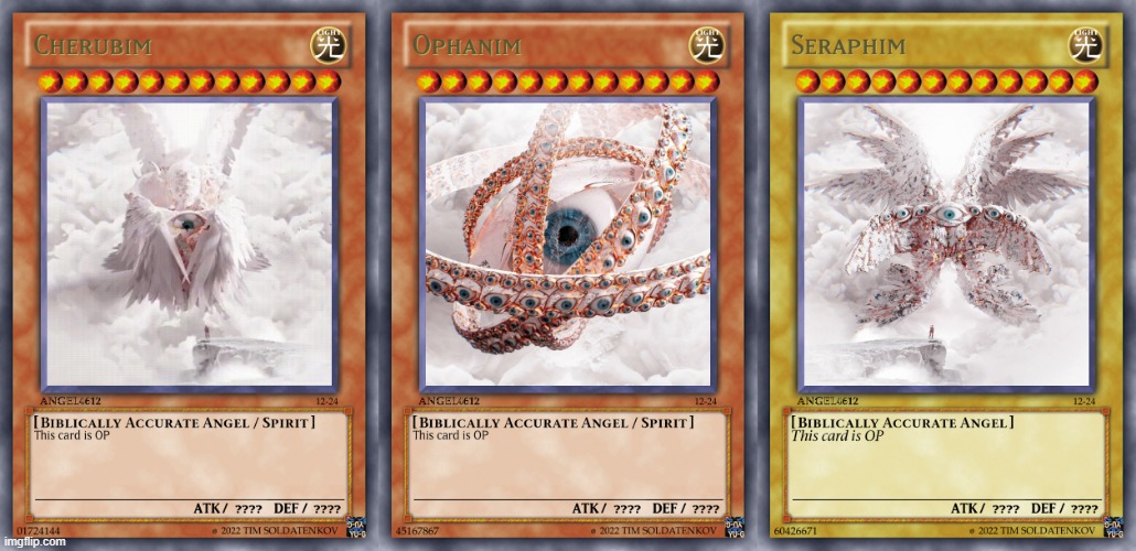 Biblically Accurate Angels Yu-Gi-Oh Cards | image tagged in blank white template | made w/ Imgflip meme maker