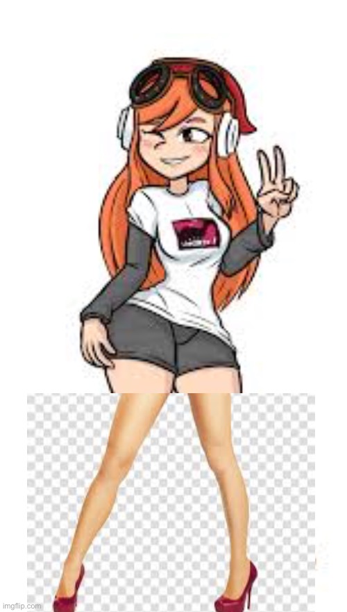 Cute meggy be like | image tagged in thicc meggy,high heels,heels,meggy,smg4 shotgun mario | made w/ Imgflip meme maker