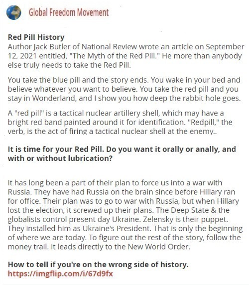 It is TIME for your RED PILL Part 2 | image tagged in red pill,red pill blue pill,oral,anal,the resistance,new world order | made w/ Imgflip meme maker