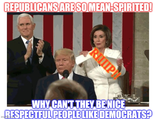 REPUBLICANS ARE SO MEAN-SPIRITED! RIIIIP!! WHY CAN'T THEY BE NICE RESPECTFUL PEOPLE LIKE DEMOCRATS? | image tagged in democrats,suck,moose | made w/ Imgflip meme maker