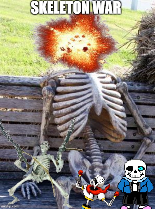 skeleton war | SKELETON WAR | image tagged in sans | made w/ Imgflip meme maker