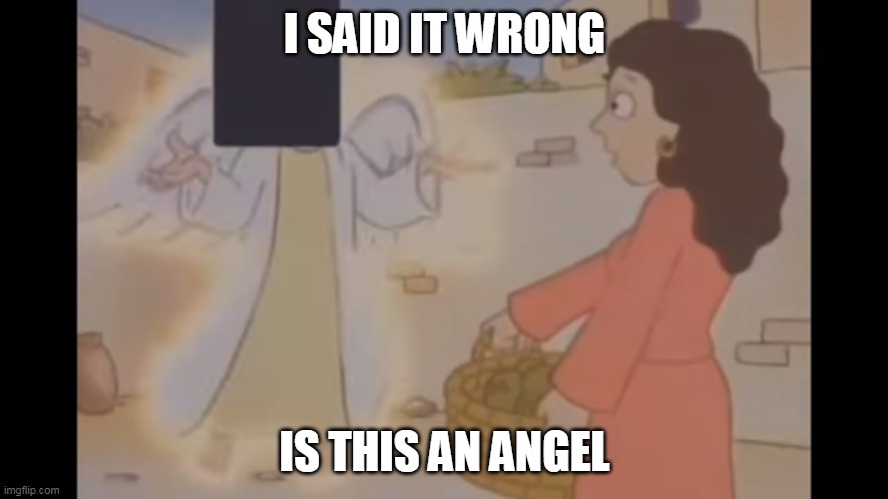 I SAID IT WRONG; IS THIS AN ANGEL | made w/ Imgflip meme maker