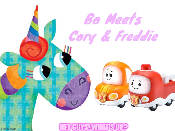 Bo Meets Cory & Freddie | HEY GUYS! WHAT'S UP? | image tagged in ggcc,unicorn diaries,safety monitor | made w/ Imgflip meme maker