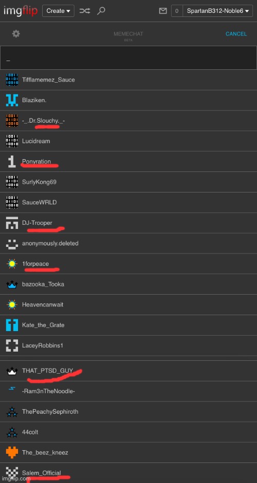 Top 20 people following me(underlined people are the ones idk, what were their previous names if you know them) | made w/ Imgflip meme maker
