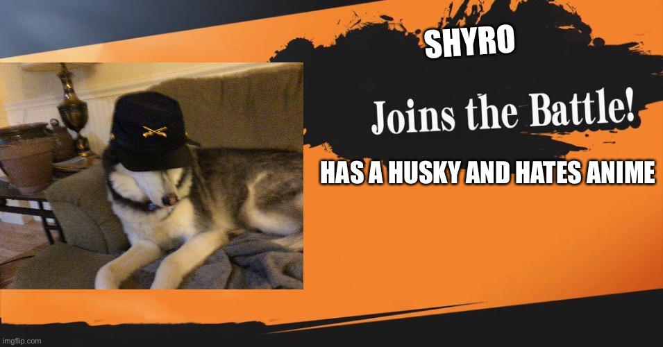 I have come from the AAA stream | SHYRO; HAS A HUSKY AND HATES ANIME | image tagged in smash bros,union husky,shyro,aaa,crusader | made w/ Imgflip meme maker