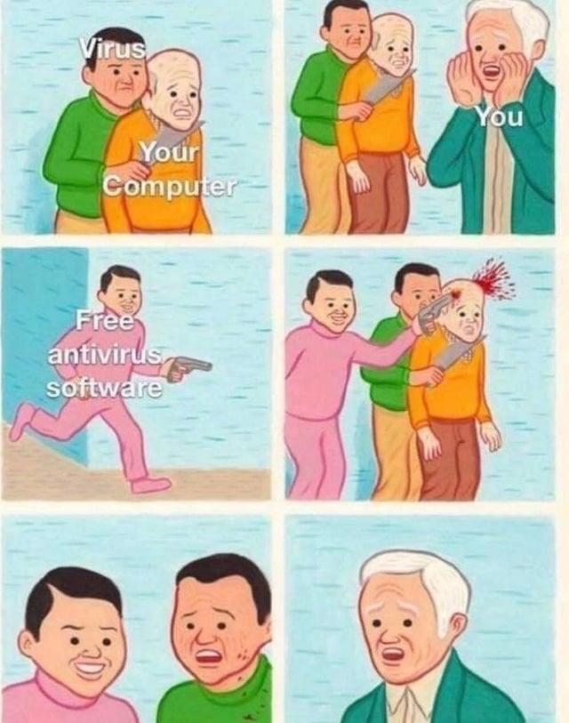 Antivirus traitor Blank Meme Template