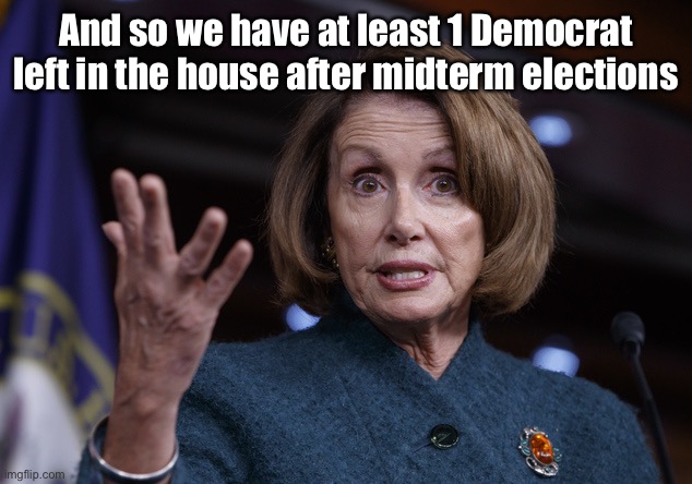 Good old Nancy Pelosi | And so we have at least 1 Democrat left in the house after midterm elections | image tagged in good old nancy pelosi | made w/ Imgflip meme maker