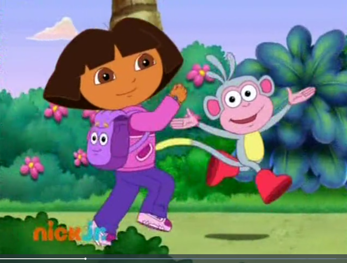 High Quality Dora & Boots Jogging Blank Meme Template