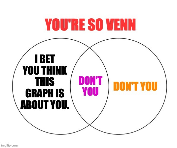 Venn | . | image tagged in bad pun | made w/ Imgflip meme maker