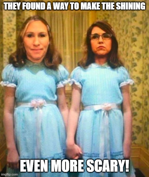 MTG and Bobo Shining | THEY FOUND A WAY TO MAKE THE SHINING; EVEN MORE SCARY! | image tagged in mtg and bobo shining | made w/ Imgflip meme maker