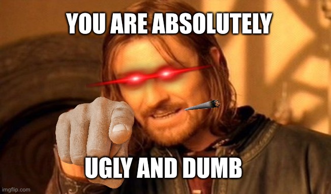 One Does Not Simply Meme | YOU ARE ABSOLUTELY; UGLY AND DUMB | image tagged in memes,one does not simply | made w/ Imgflip meme maker