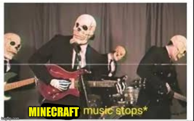 Spooky Music Stops | MINECRAFT | image tagged in spooky music stops | made w/ Imgflip meme maker