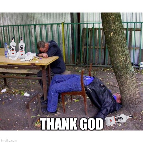 Vodka Yoga | THANK GOD | image tagged in vodka yoga | made w/ Imgflip meme maker