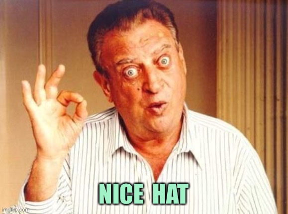 Rodney Dangerfield ok | NICE  HAT | image tagged in rodney dangerfield ok | made w/ Imgflip meme maker