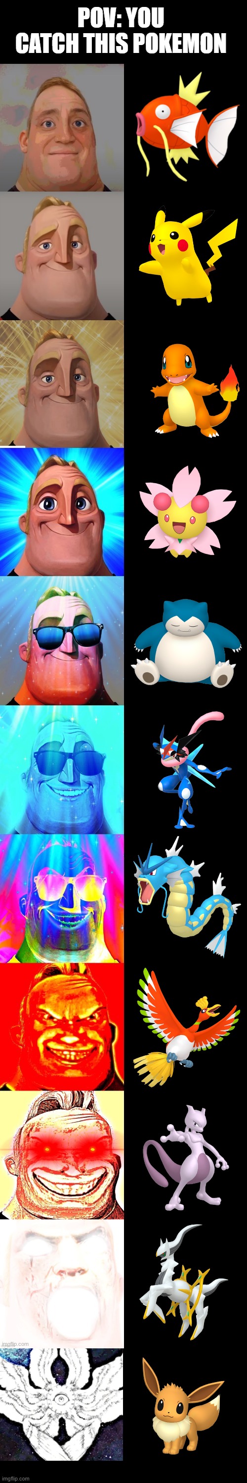 Again, I added Eevee at the end. | POV: YOU CATCH THIS POKEMON | image tagged in mr incredible becoming canny,pokemon,eevee,pokemon go,canny,why are you reading this | made w/ Imgflip meme maker