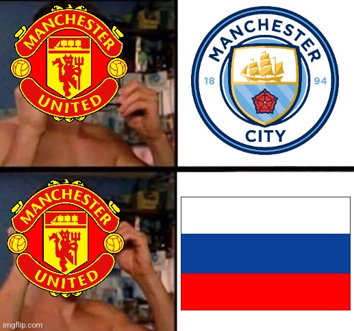 City 6 United 1. Man Utd fans think rivals Man City were worse than Russia invading Ukraine. | image tagged in peter parker's glasses,manchester city,manchester united,premier league,russia,memes | made w/ Imgflip meme maker