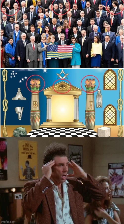 Not saying I buy it but it's pretty weird | image tagged in masonic,deep state,kramer what's going on in there | made w/ Imgflip meme maker