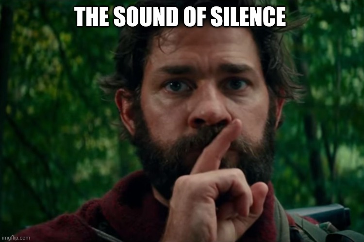 The sound of silence | THE SOUND OF SILENCE | image tagged in a quiet place | made w/ Imgflip meme maker