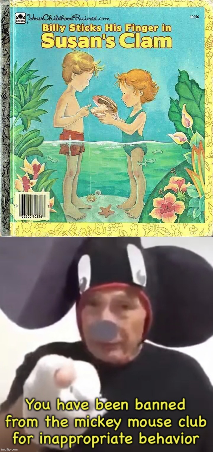 Kid's book | image tagged in banned from the mickey mouse club | made w/ Imgflip meme maker