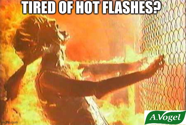 How To Win At Advertising | TIRED OF HOT FLASHES? | image tagged in terminator nuke,menopause,advertisement,lol,memes,women | made w/ Imgflip meme maker