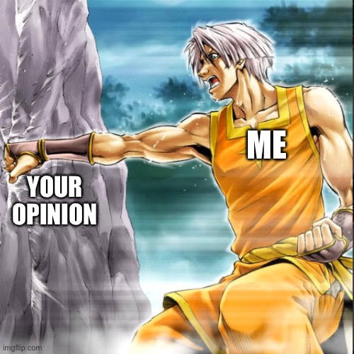 Your opinion doesn’t matter | ME; YOUR OPINION | image tagged in yugioh,memes,funny memes | made w/ Imgflip meme maker